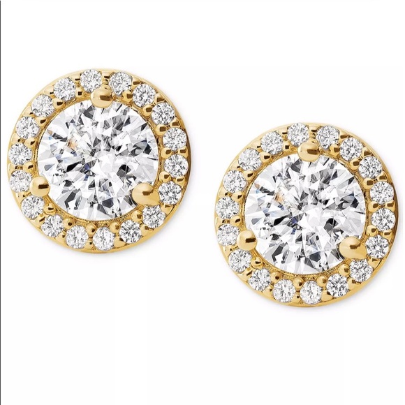 Michael Kors MKC1035AN710 CZ Round Stud SS Gold Plated - Picture 6 of 14